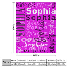 Lofaris Personalized Name Magenta Throw Blanket Kid Gift