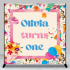 Aperturee - Personalized Name Pink Birthday Party Backdrop for Girl