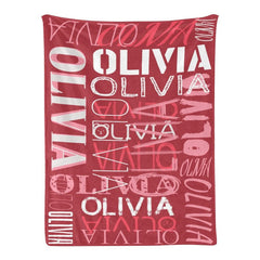 Lofaris Personalized Name Red Throw Blanket Kid Family Gift