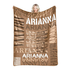 Lofaris Personalized Name Rustic Color Blanket Family Gift