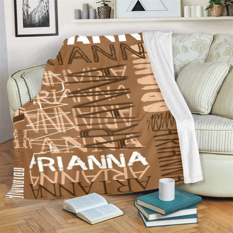 Lofaris Personalized Name Rustic Color Blanket Family Gift