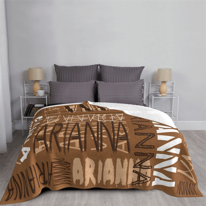 Lofaris Personalized Name Rustic Color Blanket Family Gift