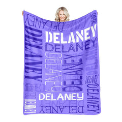 Lofaris Personalized Name Slateblue Soft Blanket Family Gift