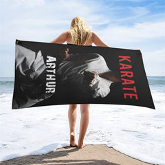 Aperturee - Personalized Name Taekwondo Martial Arts Beach Towel