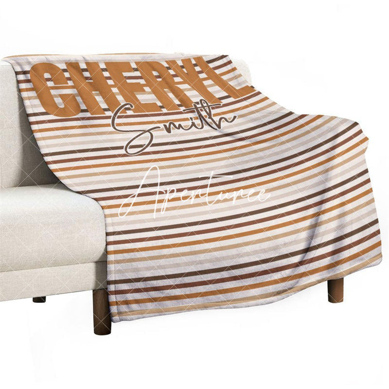 Aperturee - Personalized Name Text Soft Blanket For Family Gifts