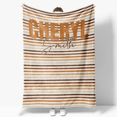 Aperturee - Personalized Name Text Soft Blanket For Family Gifts