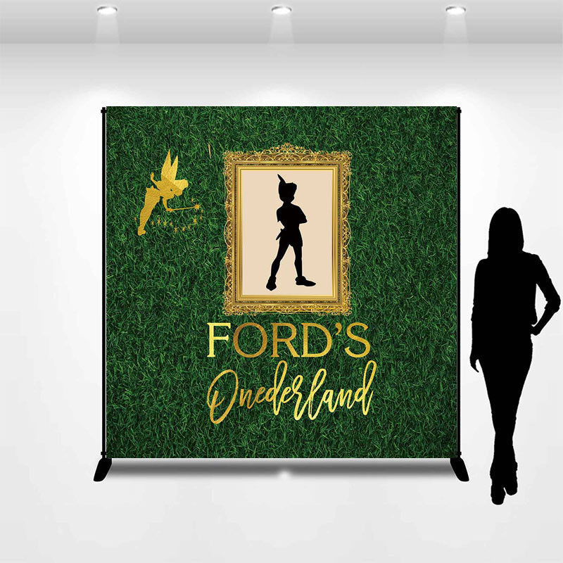 Aperturee - Personalized Onedeland Green Lawn Birthday Backdrop