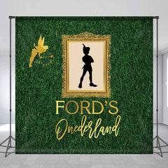 Aperturee - Personalized Onedeland Green Lawn Birthday Backdrop