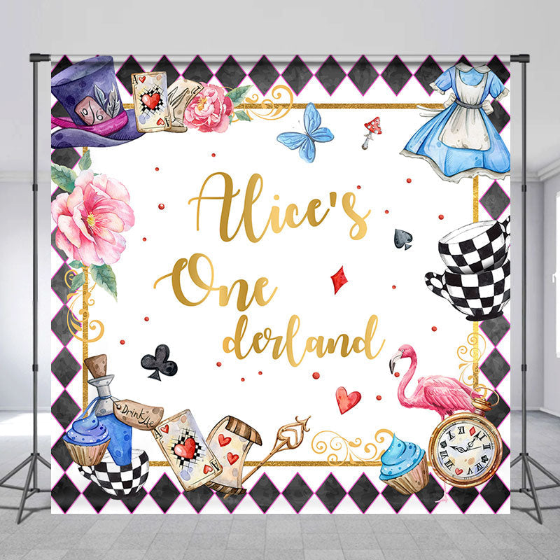 Aperturee - Personalized Onederland Poker Magic Birthday Backdrop