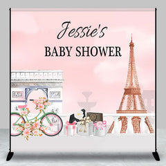 Aperturee - Personalized Paris Eiffel Tower Baby Shower Backdrop