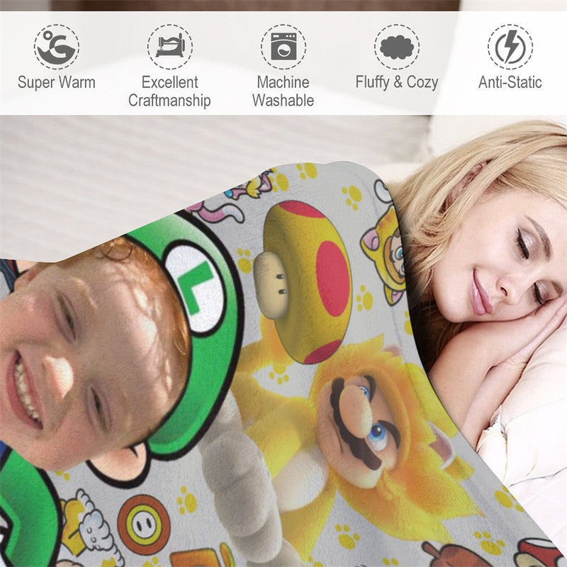 Aperturee - Personalized Photo Cute Green Pipeman Monster Blanket