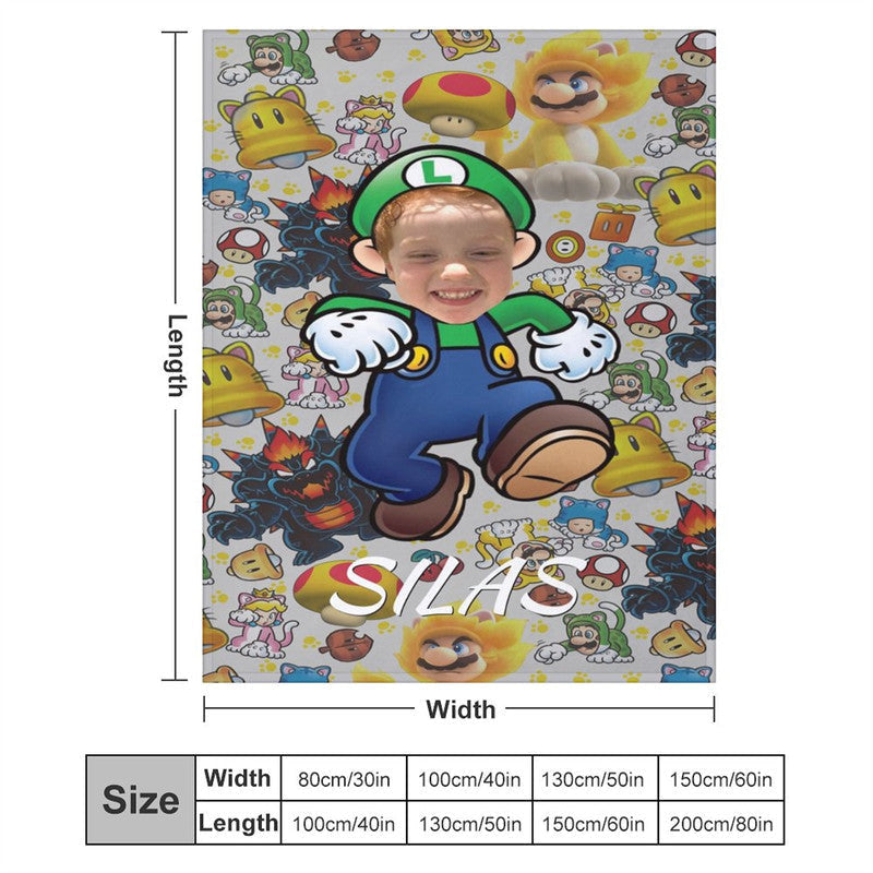 Aperturee - Personalized Photo Cute Green Pipeman Monster Blanket