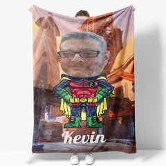 Aperturee - Personalized Photo Little Boy Rocket Factory Blanket