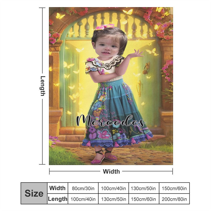 Aperturee - Personalized Photo Minority Girl Arch Door Blanket