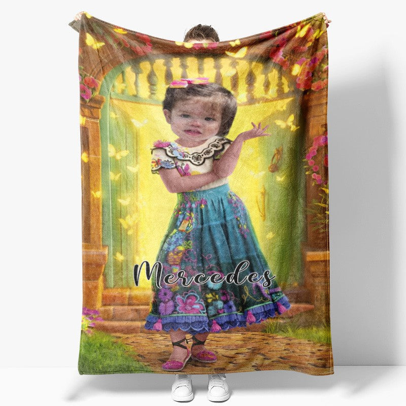 Aperturee - Personalized Photo Minority Girl Arch Door Blanket