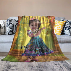 Aperturee - Personalized Photo Minority Girl Arch Door Blanket