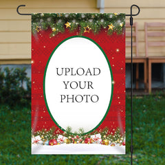 Aperturee - Personalized Photo Red Christmas Party Garden Flag