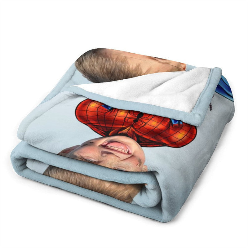 Aperturee - Personalized Photo Super Sipder Hero Boy Blanket