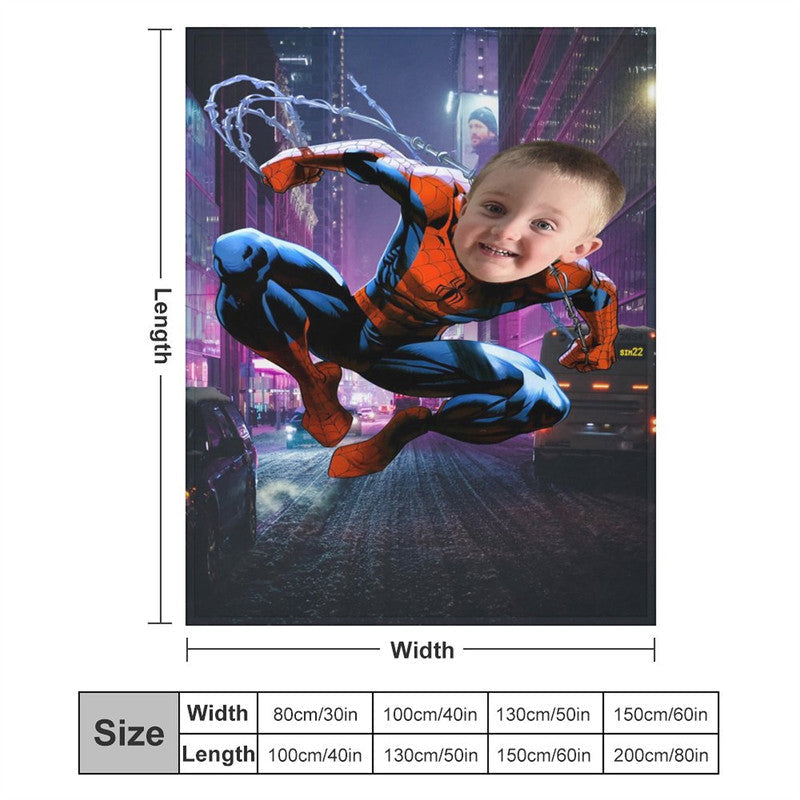 Aperturee - Personalized Photo Swing Hero Night City Blanket