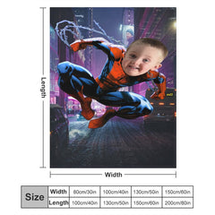 Aperturee - Personalized Photo Swing Hero Night City Blanket