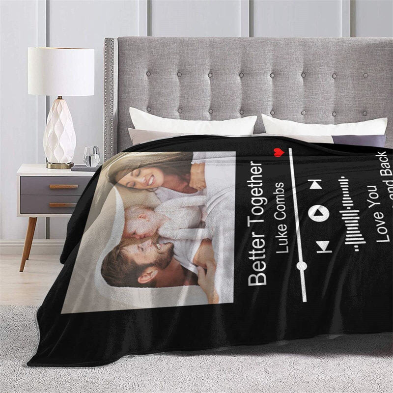 Lofaris Personalized Photos Text Collage Throw Blankets