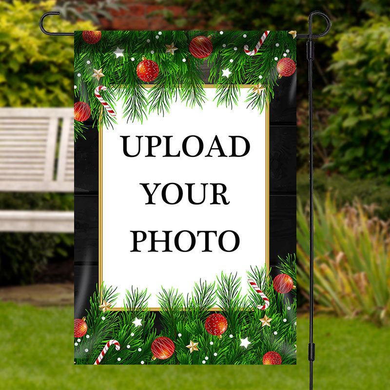 Aperturee - Personalized Pine Cones Stars Christmas Garden Flag