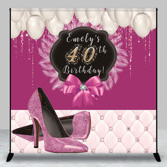 Aperturee - Personalized Purple High Heel 40Th Birthday Backdrop