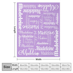 Lofaris Personalized Purple Name Blanket Designed Gift For Kid