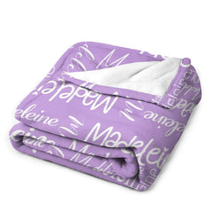 Lofaris Personalized Purple Name Blanket Designed Gift For Kid