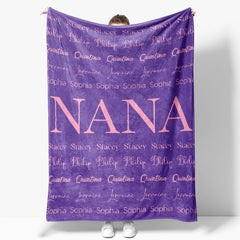 Aperturee - Personalized Purple Step And Repeat Nana Blanket