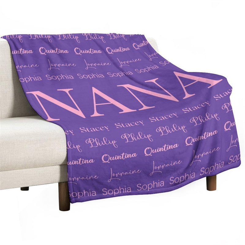 Aperturee - Personalized Purple Step And Repeat Nana Blanket