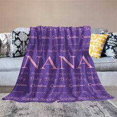 Aperturee - Personalized Purple Step And Repeat Nana Blanket