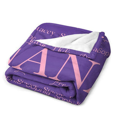 Aperturee - Personalized Purple Step And Repeat Nana Blanket