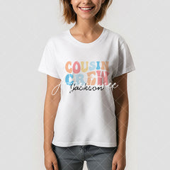 Aperturee - Personalized Retro Groovy Cousin Crew T-shirt