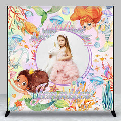 Aperturee - Personalized Sea World Mermaid Birthday Backdrop