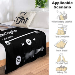 Lofaris Personalized Spotify Code Music Photo Blanket Gifts