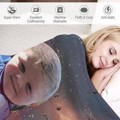 Aperturee - Personalized Universe Battle Star Boy Face Blanket