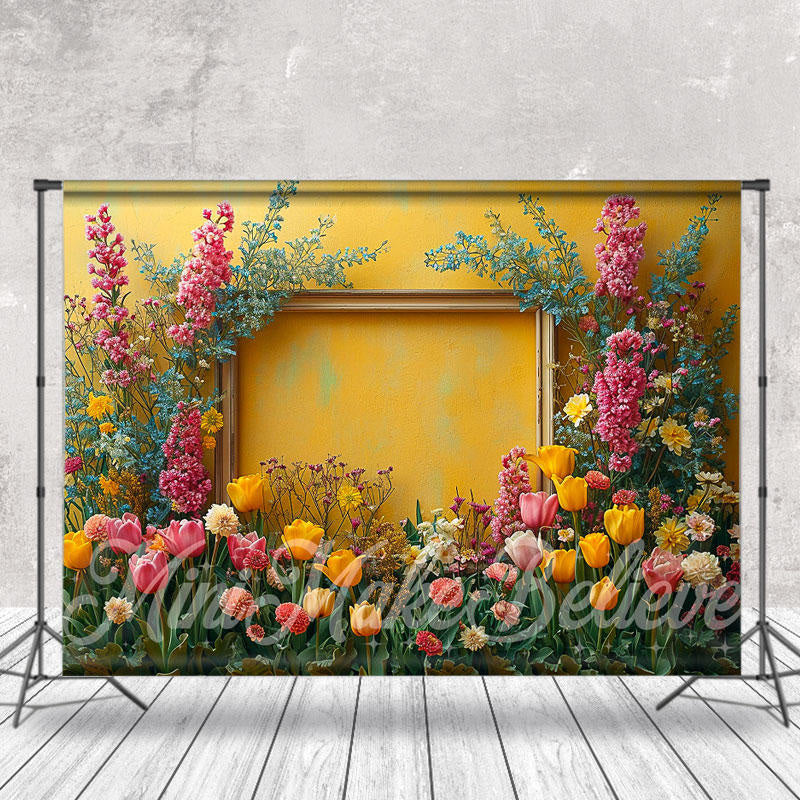 Aperturee - Photo Frames Yellow Tulip Floral Backdrop