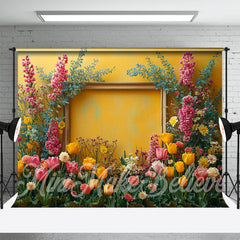 Aperturee - Photo Frames Yellow Tulip Floral Backdrop