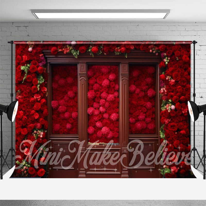 Aperturee - Piled High Floral Wooden Door Frame Floral Backdrop