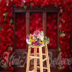 Aperturee - Piled High Floral Wooden Door Frame Floral Backdrop