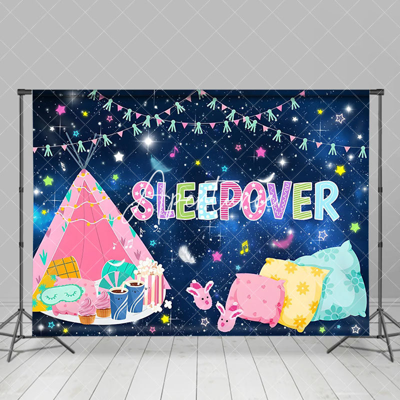 Aperturee - Pillow Starry Sky Dessert Sleepover Party Backdrop