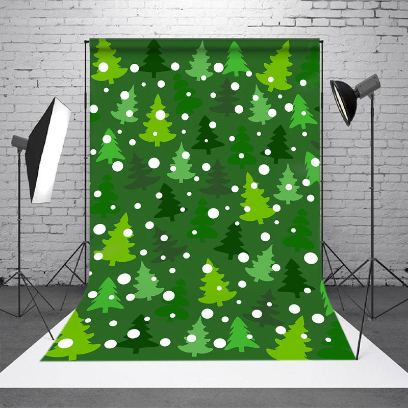 Aperturee - Pine Tree Patterns Christmas Photography Backdrop