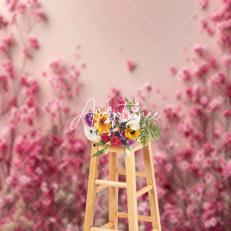 Aperturee - Pink 3D Flowers Fine Art Backdrop For Photography