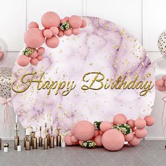 Aperturee - Pink Abstract Marble Texture Round Birthday Backdrop