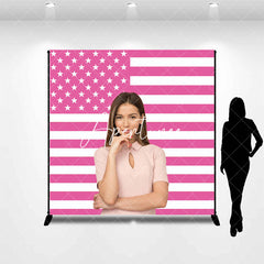 Aperturee - Pink American Flag Custom Photo Backdrop For Girl