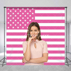 Aperturee - Pink American Flag Custom Photo Backdrop For Girl