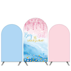 Aperturee Pink And Blue Glitter Theme Baby Shower Arch Backdrop Kit