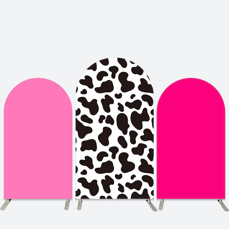 Aperturee Pink And Cow Color Birthday Party Arch Backdrop Kit