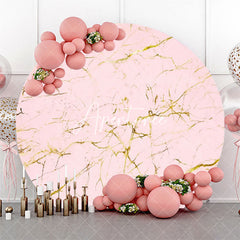 Aperturee - Pink And Golden Abstract Round Birthday Backdrop